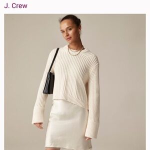 NWT, J.Crew Heritage cotton fisherman crewneck sweater, size small- Ivory